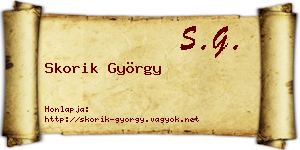 Skorik György névjegykártya
